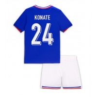 Camiseta Francia Ibrahima Konate #24 Primera Equipación para niños Eurocopa 2024 manga corta (+ pantalones cortos)